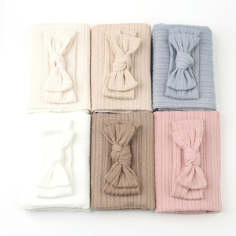 （Pre Order）Newborn Swaddle Blanket & Headwear Set