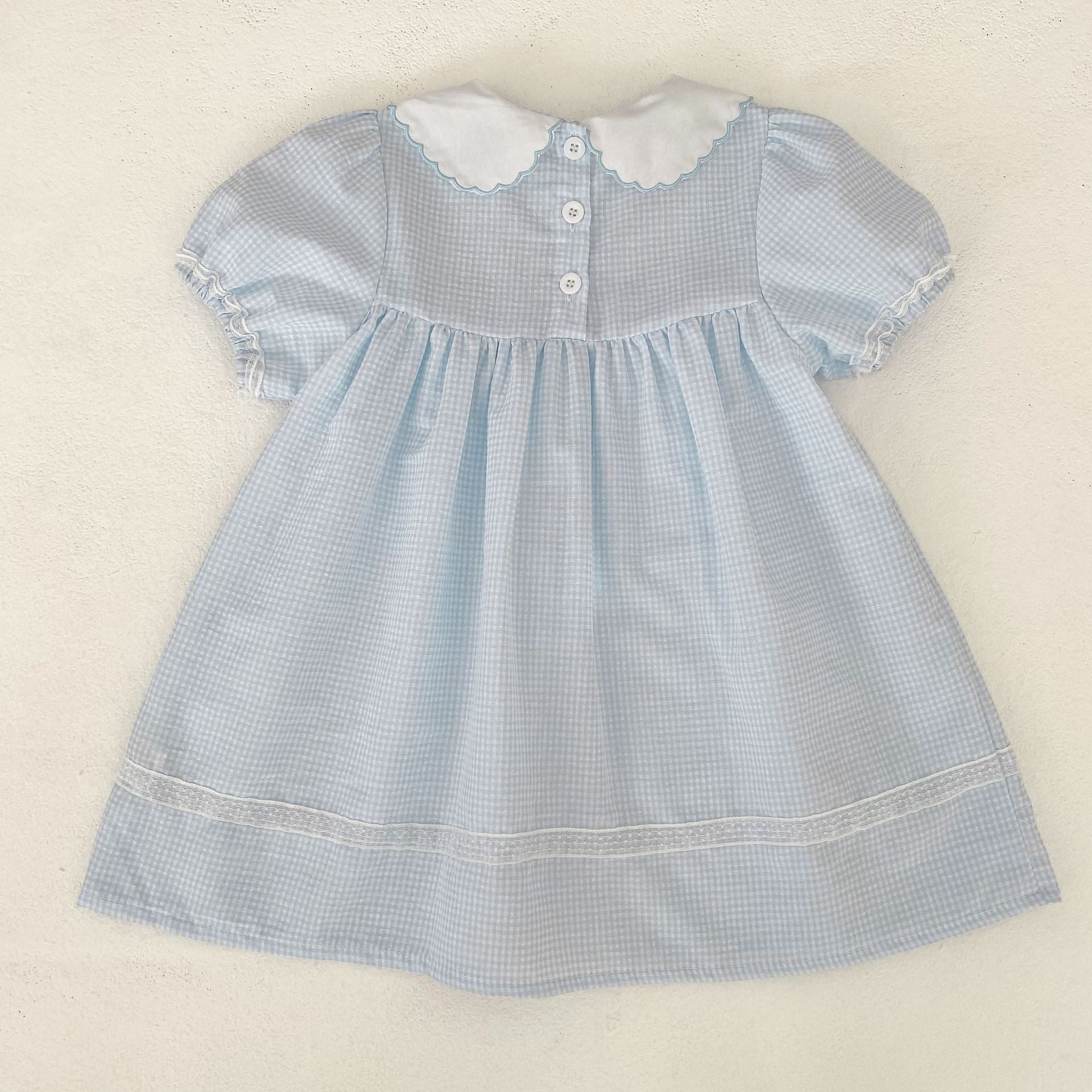 （In Production）One Pack(5 Pieces total)Sale Girls Scallop Embroidery Dress