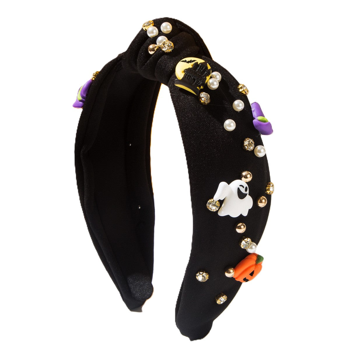 （Pre Order）Halloween Ghost Pearl Rhinestone Headband