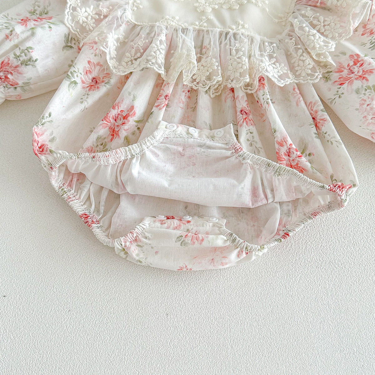 （Pre Order 2 Weeks）Sisters Fall Floral Lace Ruffle Collar Dress&Romper
