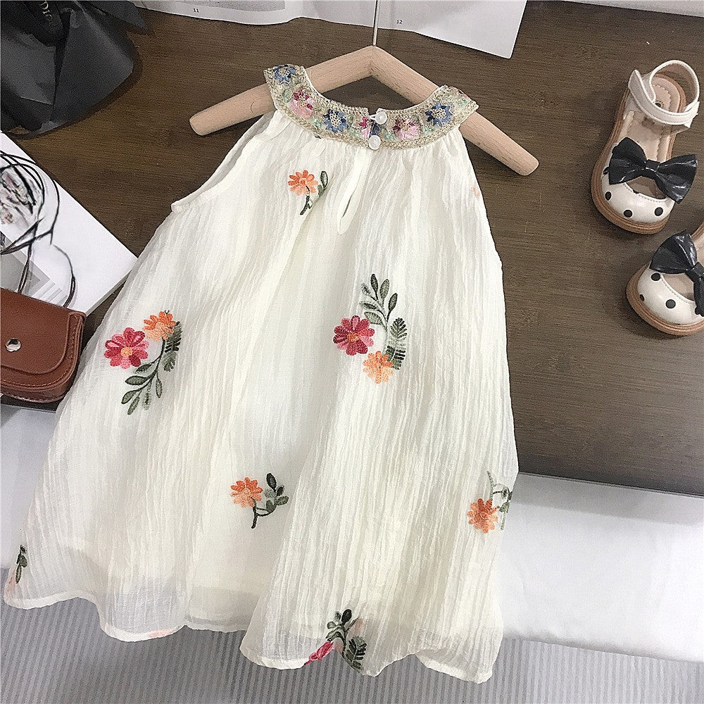 （In Production）Girls Spring&Summer Floral Embroidery Dress