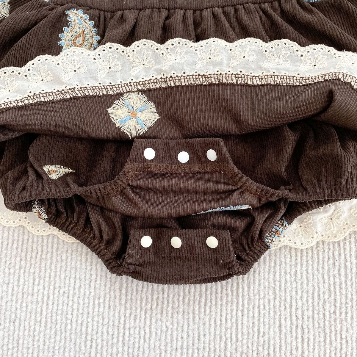 （Pre Order 2 Weeks）Sisters Fall Embroidery Corduroy Dress&Romper