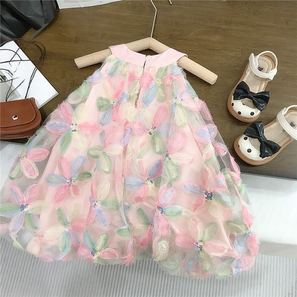 （In Production）Girls Spring&Summer Floral Gauzy Dress