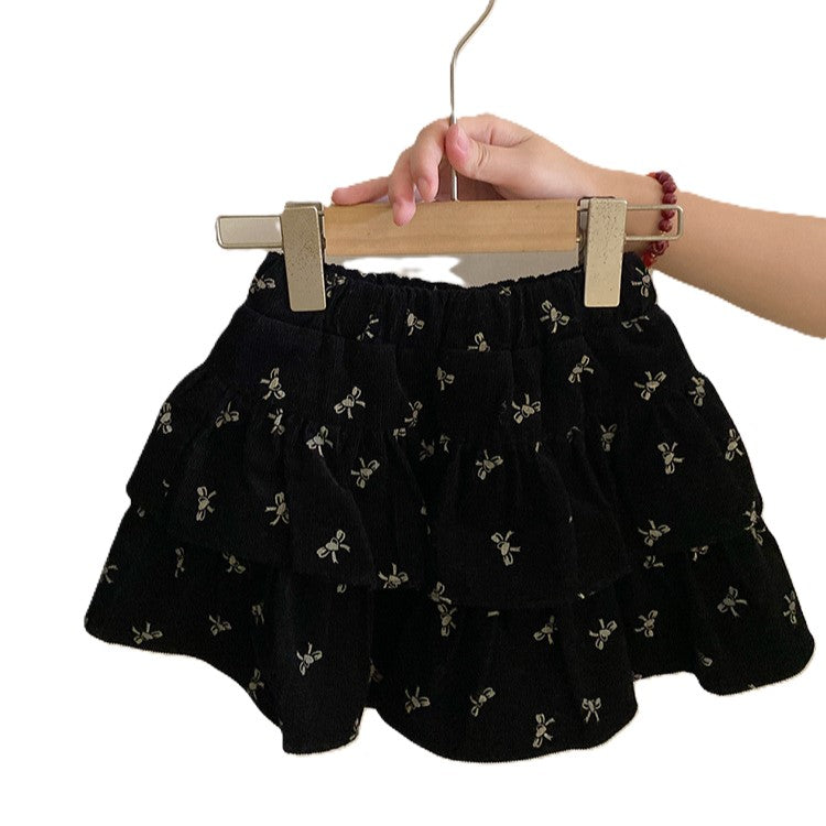 （In Production）Girls Fall&Winter Bow Sweater Skirt Set