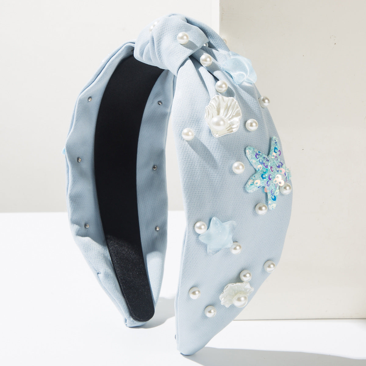（Pre Order）Summer Stylish Sea Shell Pearl Knotted Headband