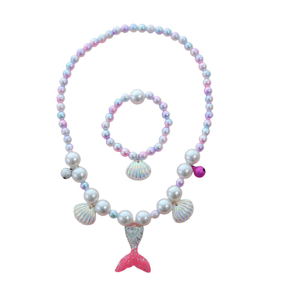 （Pre Order）Girls Summer Sea Side Pearl Necklace＆Bracelet