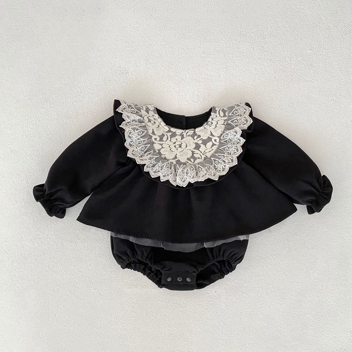 （Pre Order 2 Weeks）Toddler Girls Fall&Spring Lace Ruffle Romper