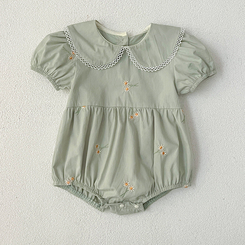 （In Production）Sisters Spring&Summer Floral Embroidery Doll Collar Dress&Romper