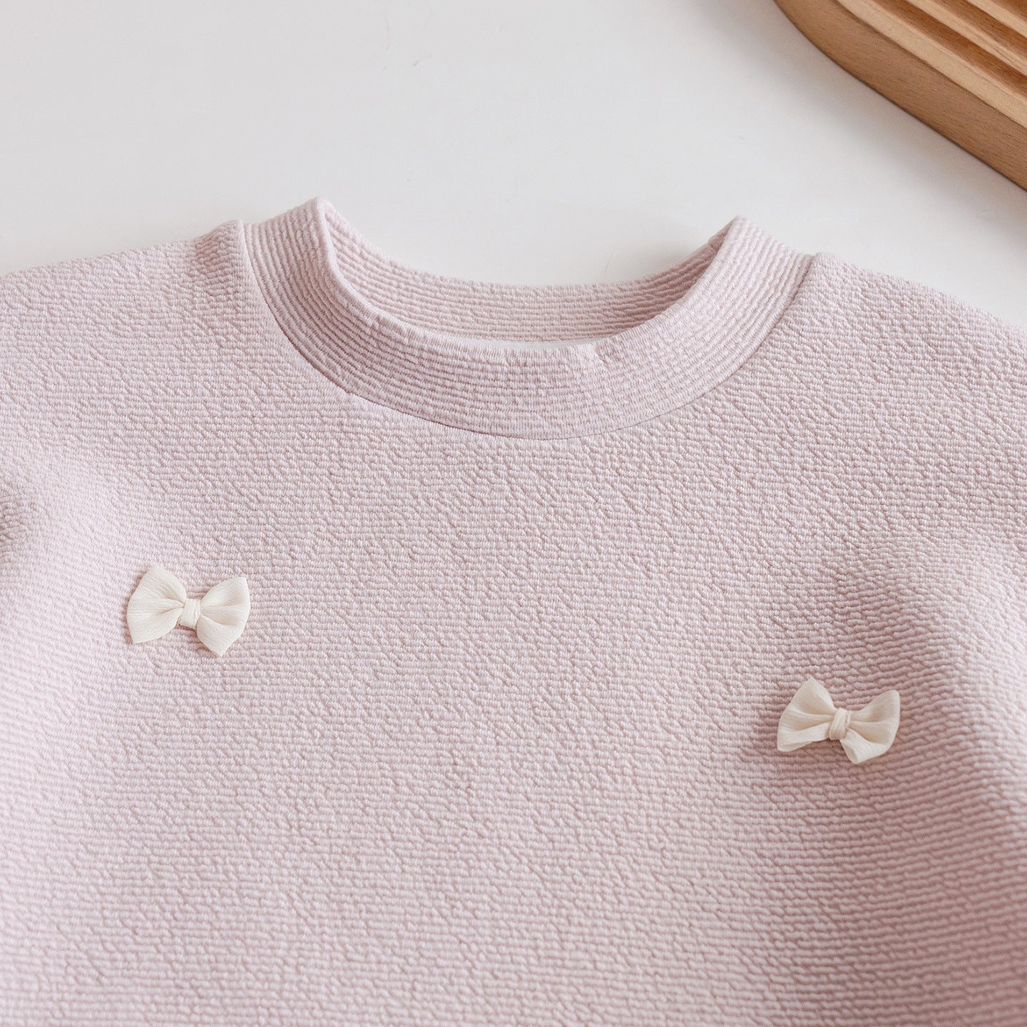 （In Production）Girls Fall&Winter Bow Ruffle Sweatshirt Suit