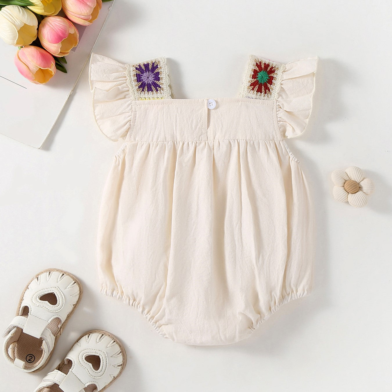 （In Production）Toddler Girls Spring&Summer Ethnic Style Embroidery Romper