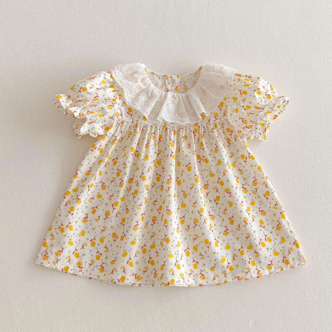 （In Production）Girls Spring and Summer Floral Doll Collar Dress