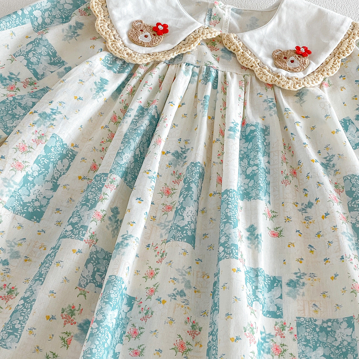 （Pre Order 2 Weeks）Sisters Fall Bear Collar Dress&Romper