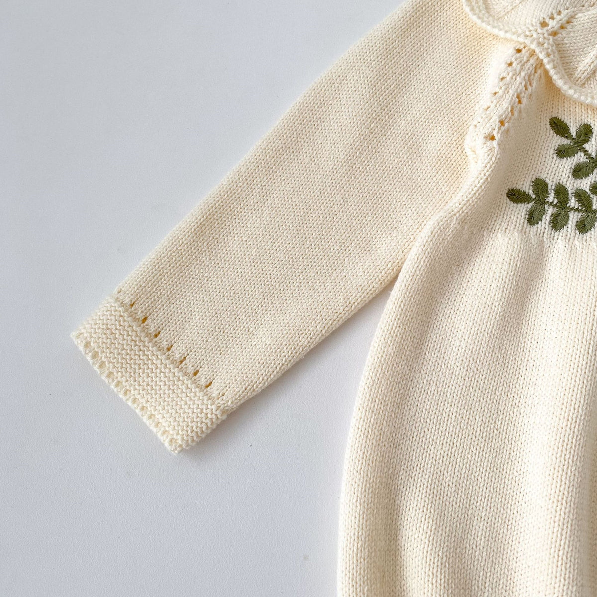 （Pre Order 2 Weeks）Toddler Girls Fall Embroidery Knitted Romper