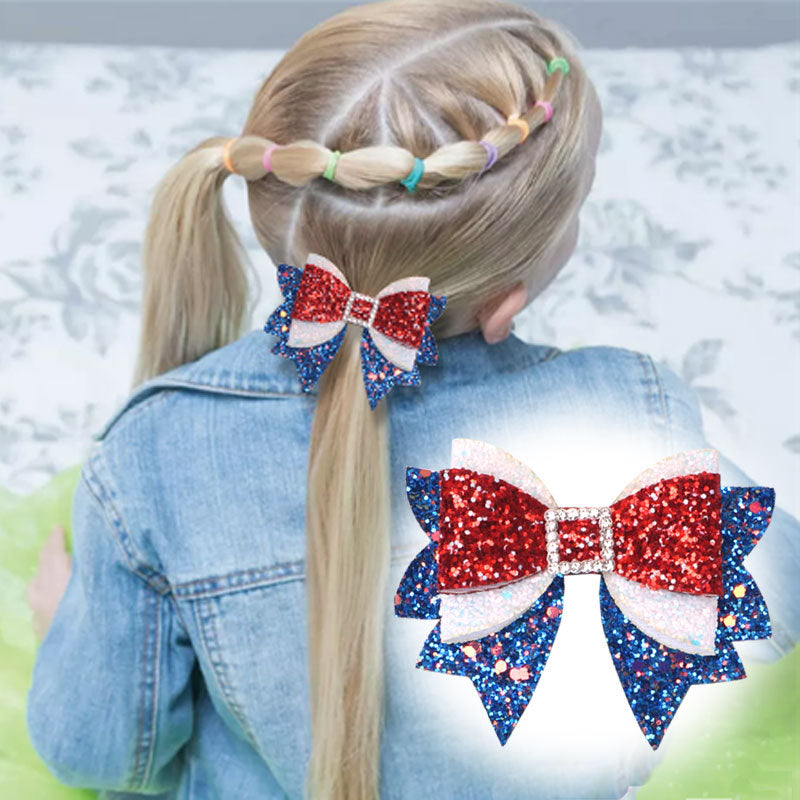 （Pre Order）Girls Summer Patriotic Glitter Hair Clip