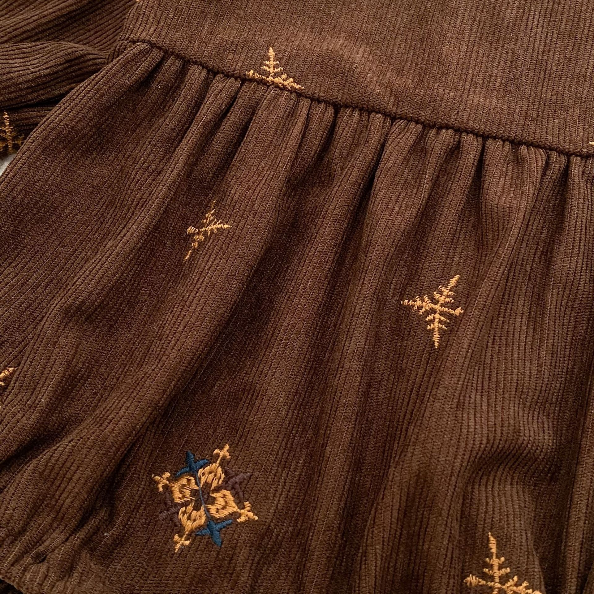 （Pre Order 2 Weeks）Sisters Fall Embroidery Corduroy Dress&Romper
