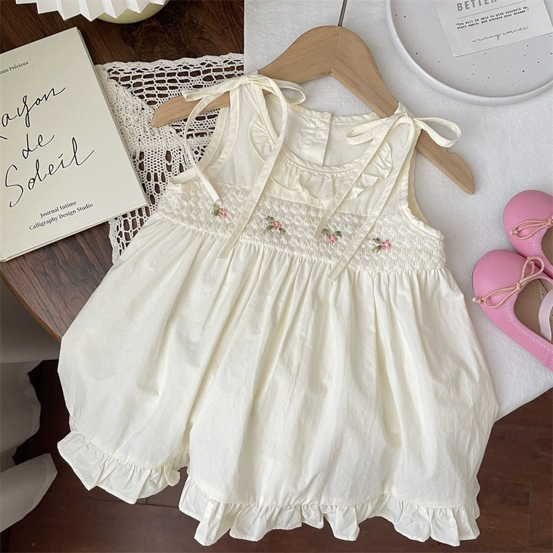 （In Production）Girls Spring&Summer Floral Embroidery Dress