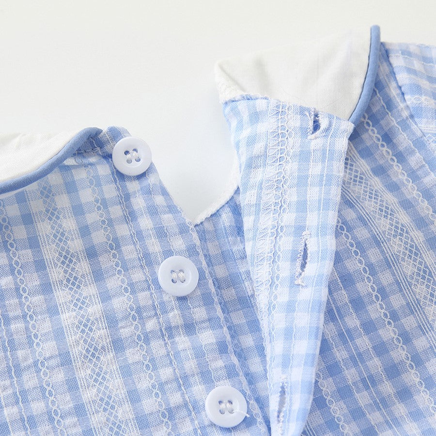 （In Production）Toddler Girls Spring Floral Embroidery Cotton Romper