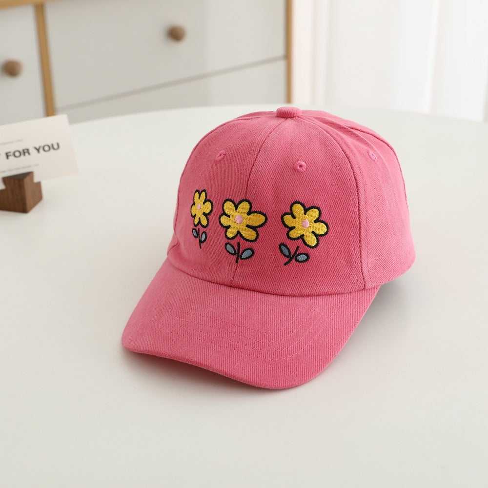 （Pre Order）Girls Spring&Summer Floral Embroidery Baseball Cap