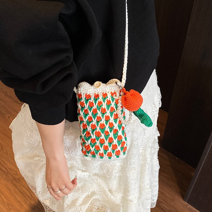（Pre Order）Spring&Summer Tulip Woolen Woven Bag