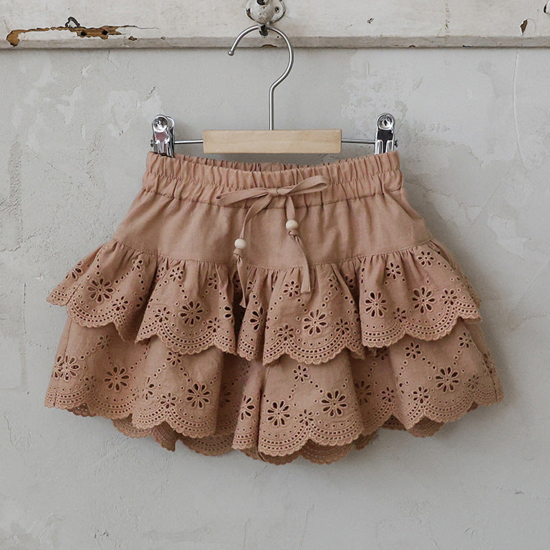 （In Production）Girls Spring&Summer Lace Scallop Shorts