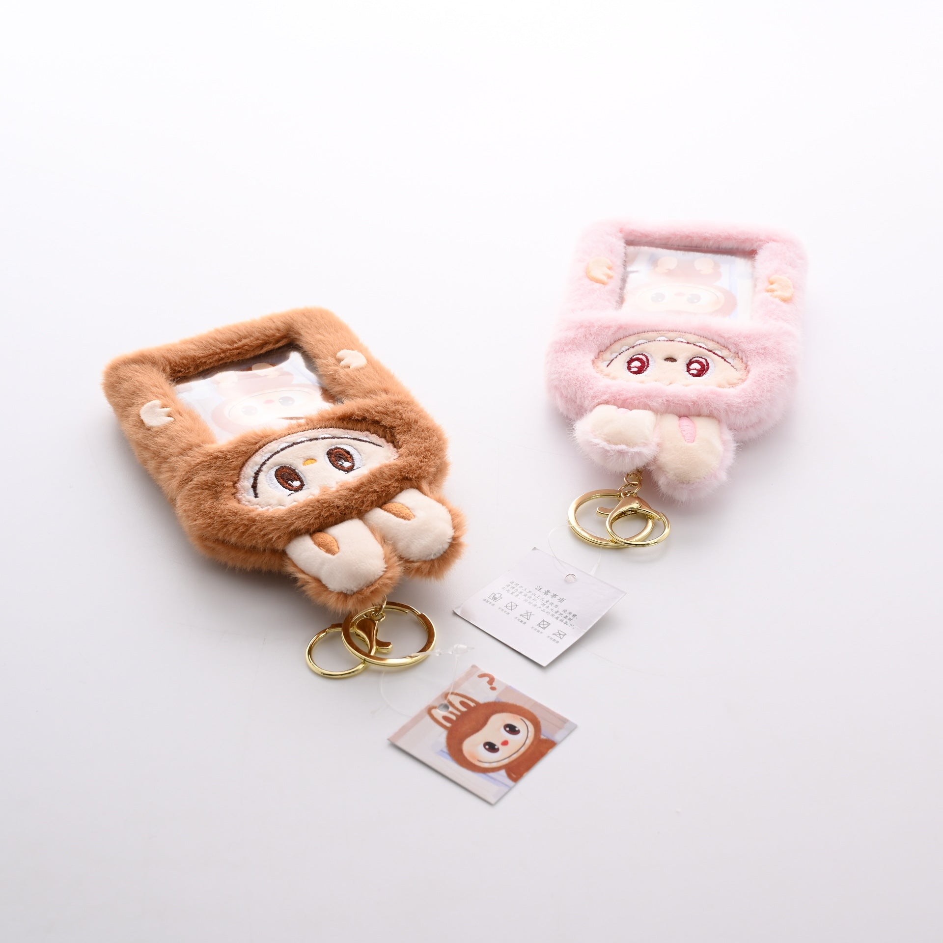 （Pre Order）Kids Cute Plush Keychain Card Case, Card Holder