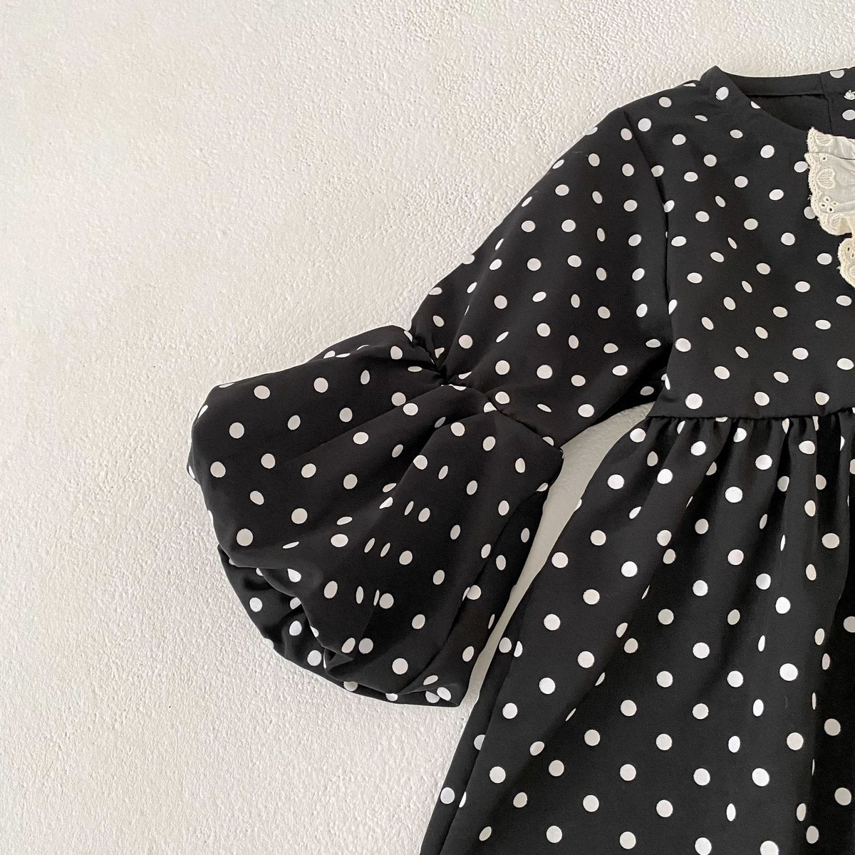 （Pre Order 2 Weeks）Girls Fall&Spring Dot Lace Dress