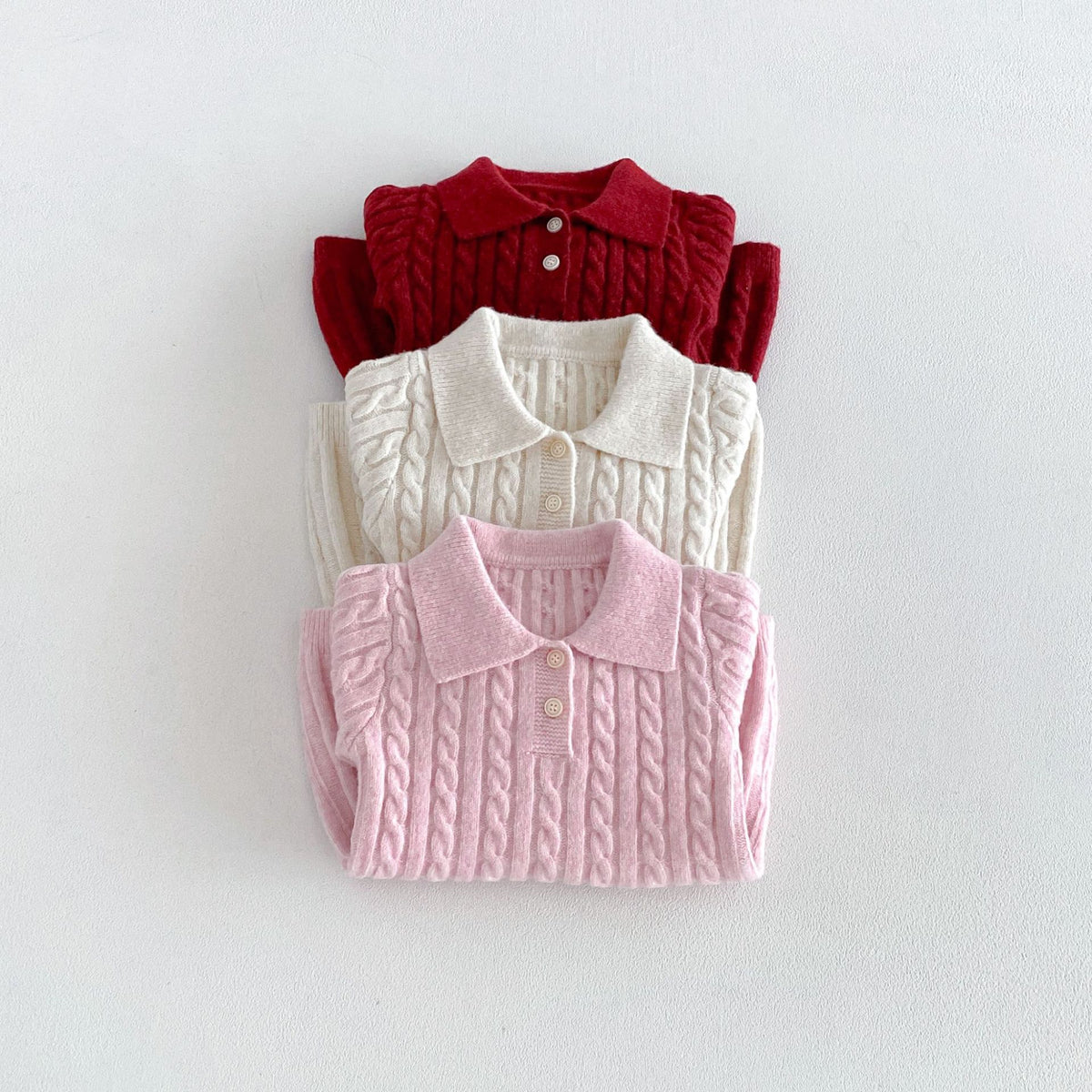（Pre Order 2 Weeks）Girls Fall Cable Knit Long Sleeve Dress