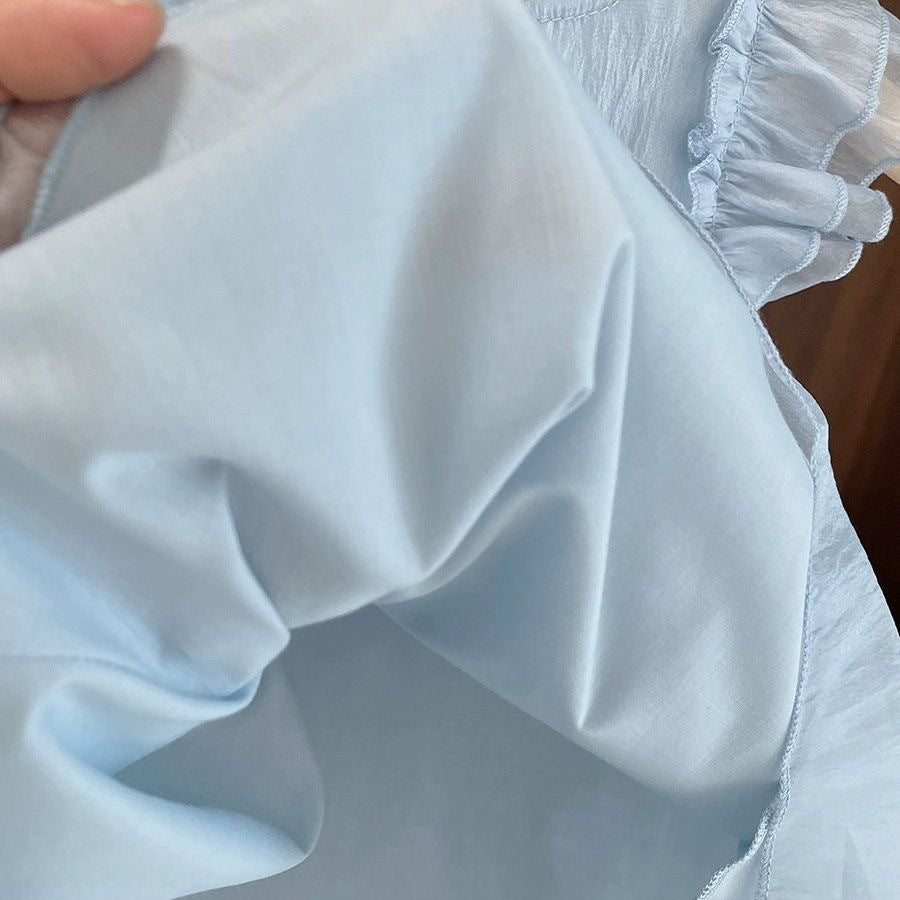 （In Production）Girls Spring&Summer Baby Blue Chiffon Dress