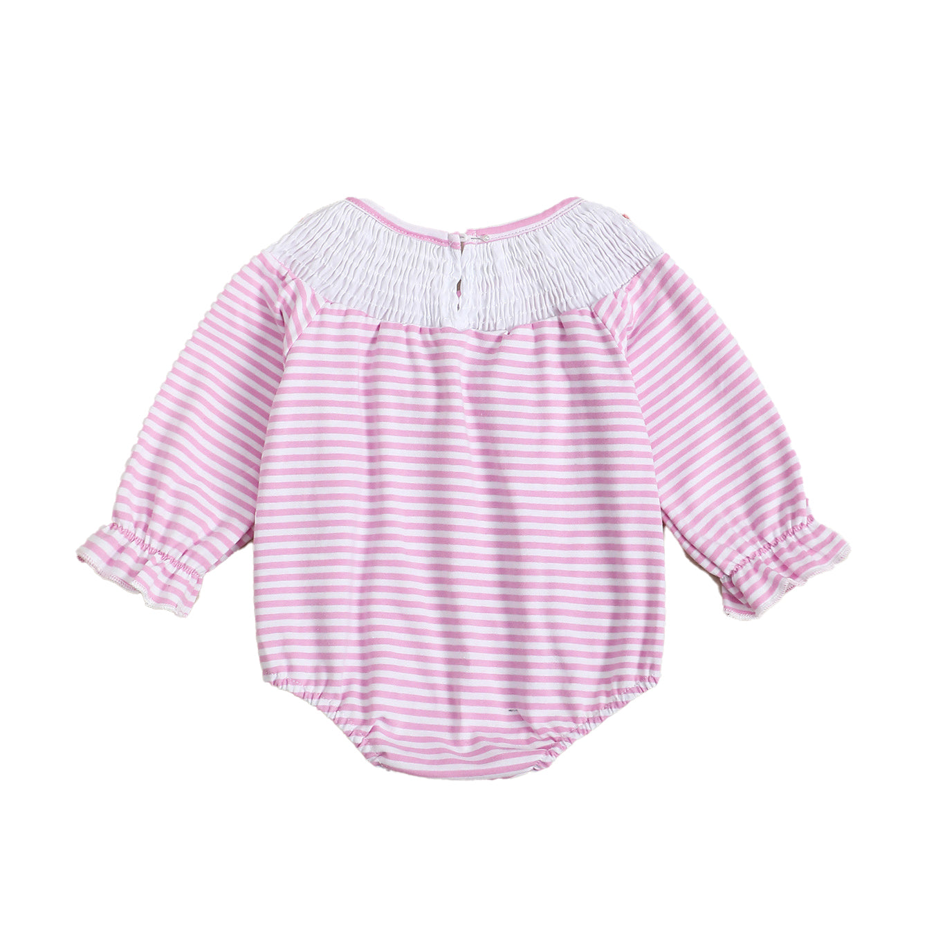 （Pre Order）Toddler Girls Valentine's Day Chenille Patches Smocked Romper