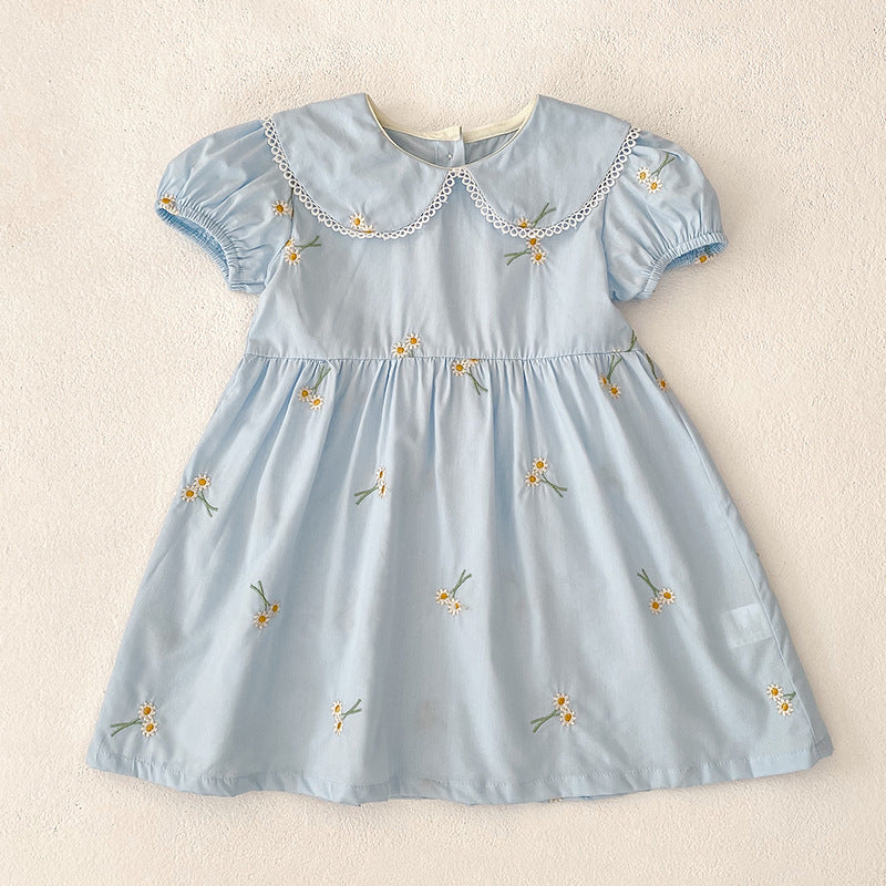 （In Production）Sisters Spring&Summer Floral Embroidery Doll Collar Dress&Romper