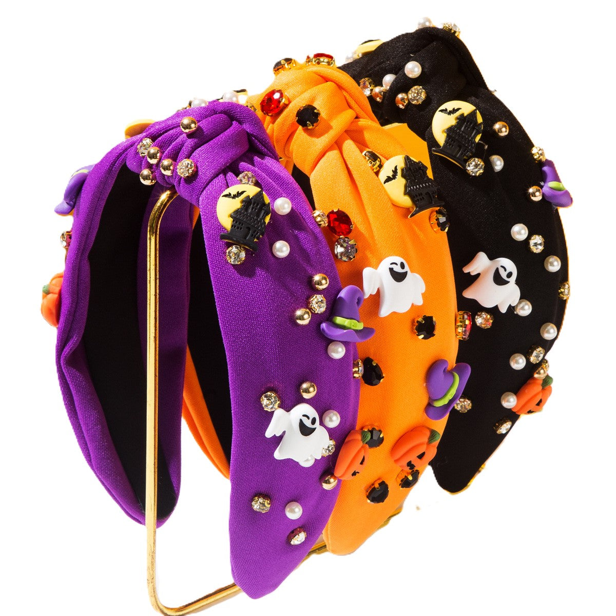 （Pre Order）Halloween Ghost Pearl Rhinestone Headband