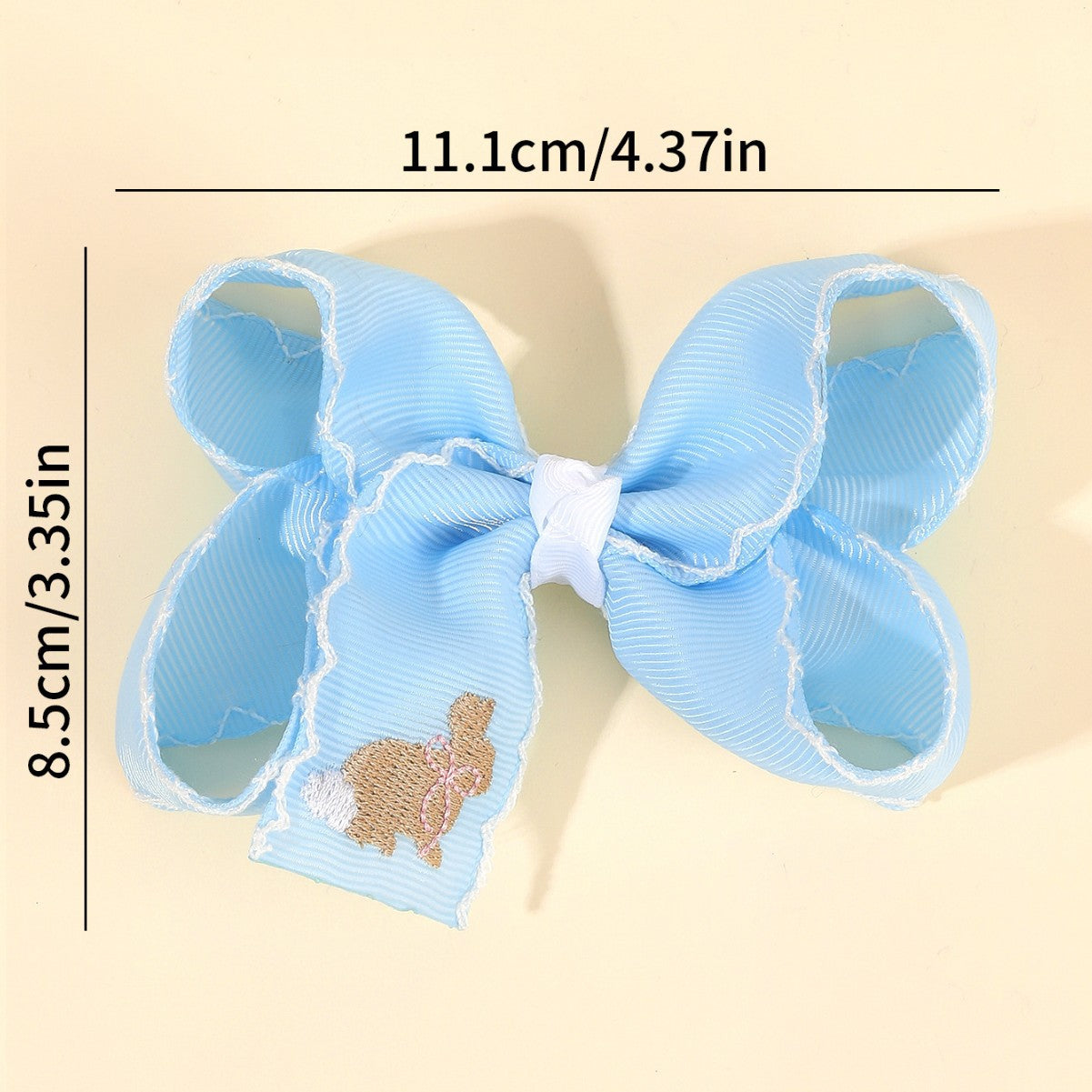 （Pre Order）Girls Easter Bunny Embroidery Hair Clip