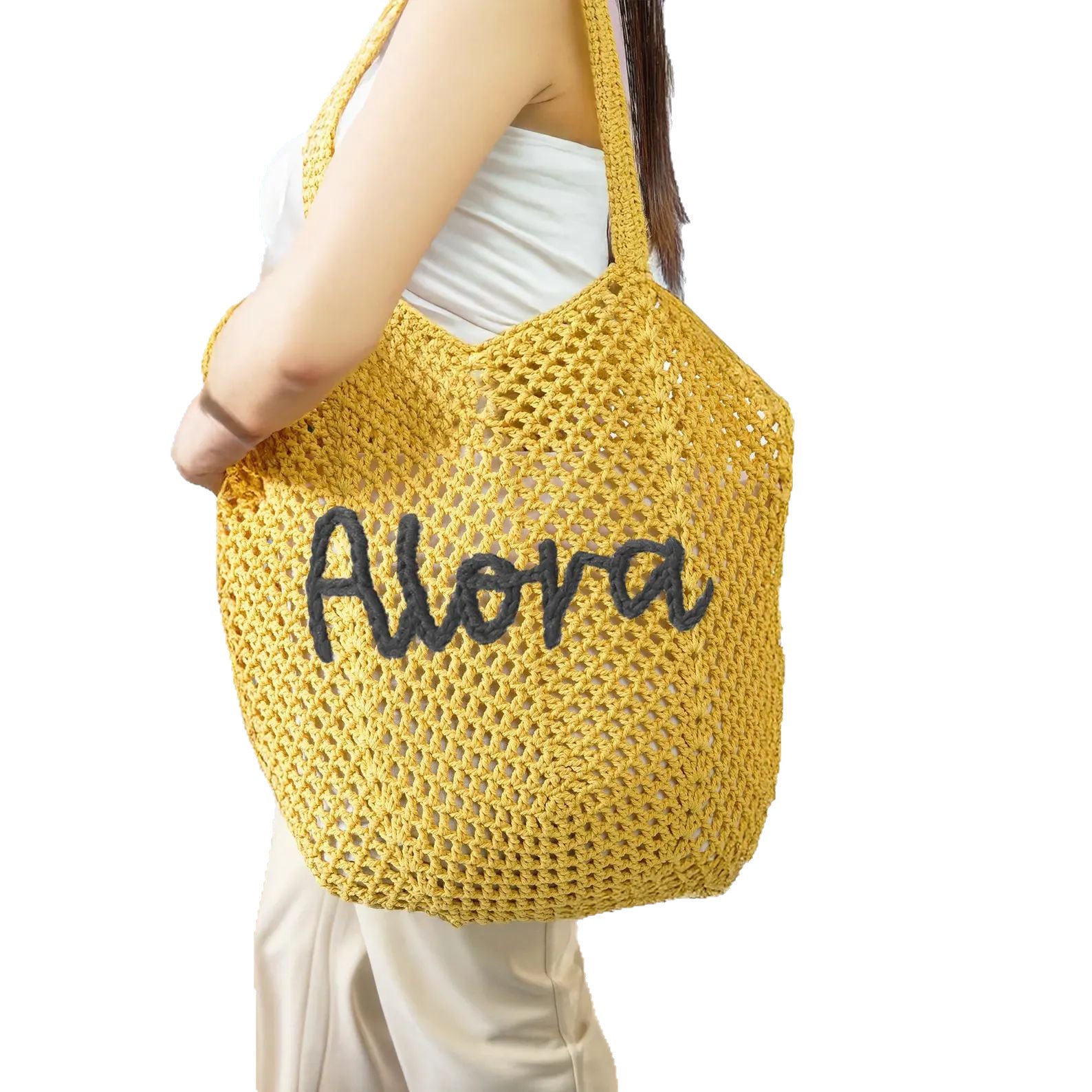 （Pre Order）Personalized Beach Bag Name Embroidery - Customizable Bag