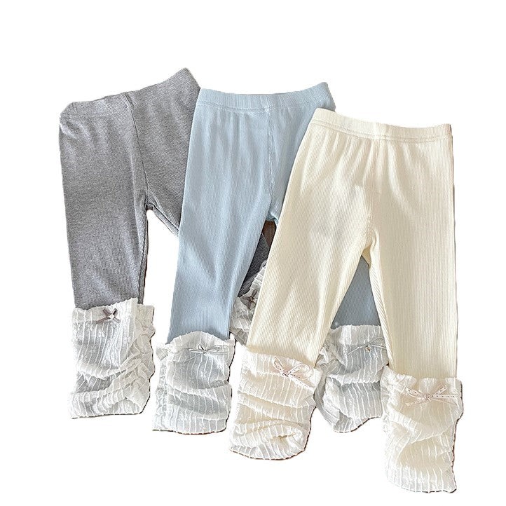 （In Production）Girls Lace Bow Leggings