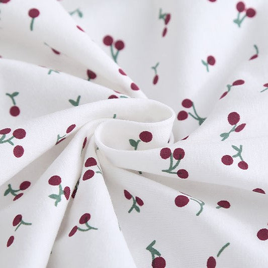 （In Production）Toddler Girls Spring&Summer Cherry Print Bow Romper