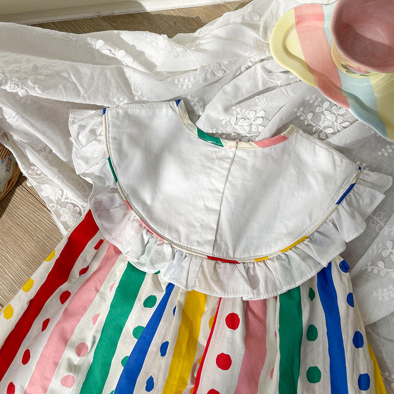 （In Production）Girls Spring&Summer Cartoon Bear Embroidery Dress