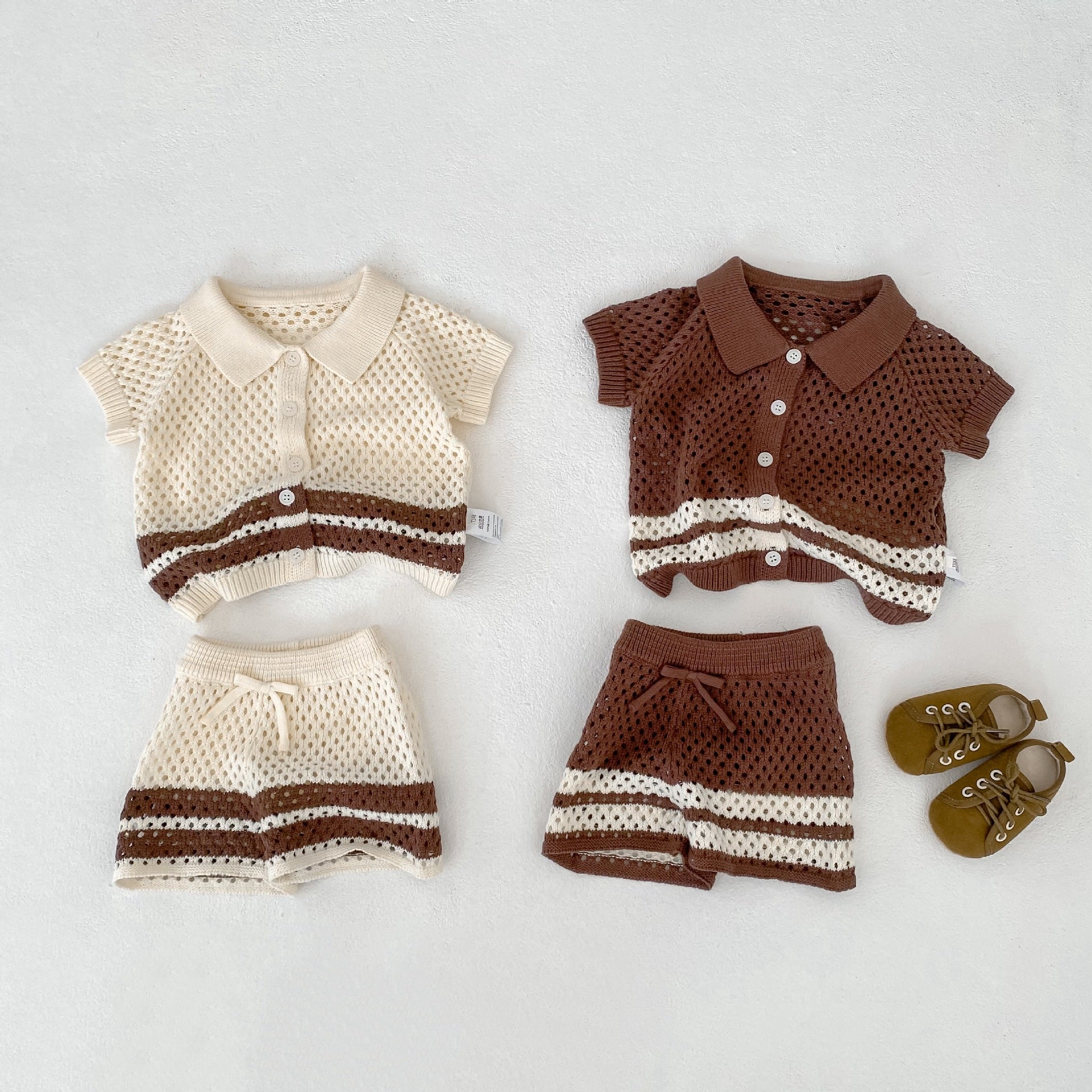 （In Production）Boys Spring&Summer Knitted Shorts Set