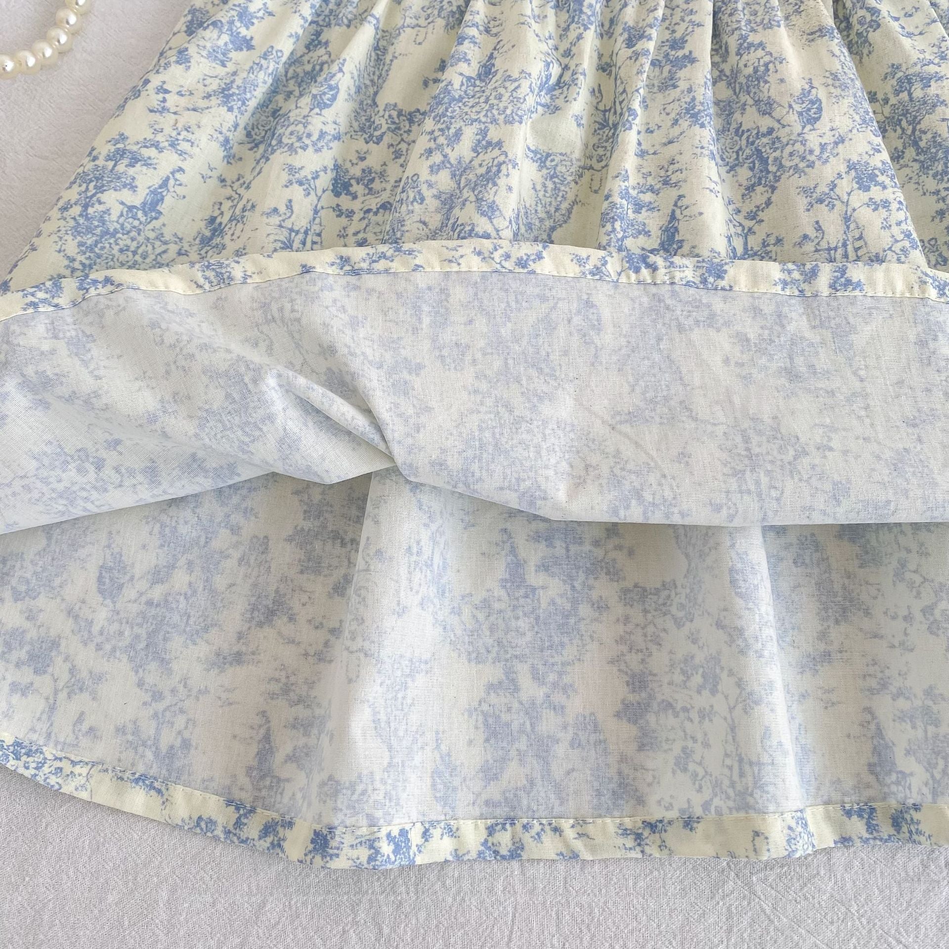 （Pre Order 2 Weeks）Sisters Floral Print Baby Collar Lace Dress&Romper
