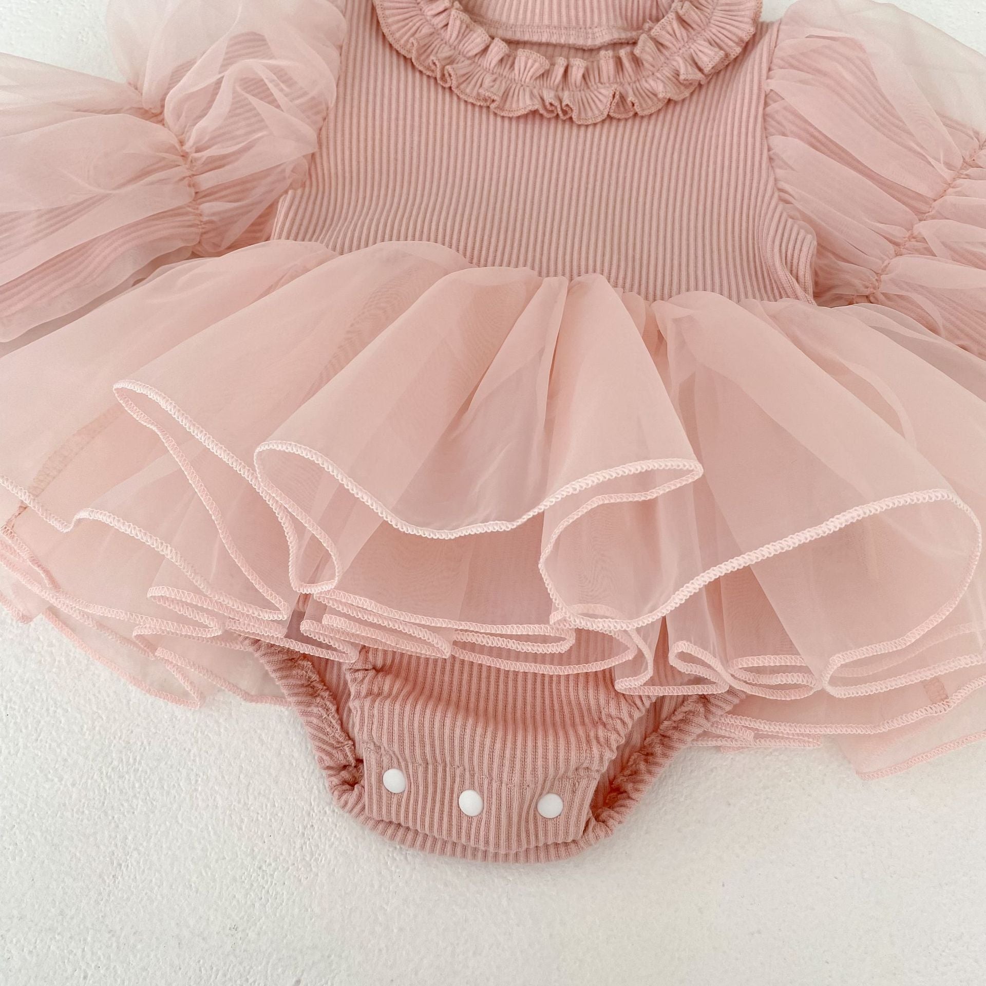 （Pre Order 2 Weeks）Sisters Fall Pink Tulle Dress&Romper