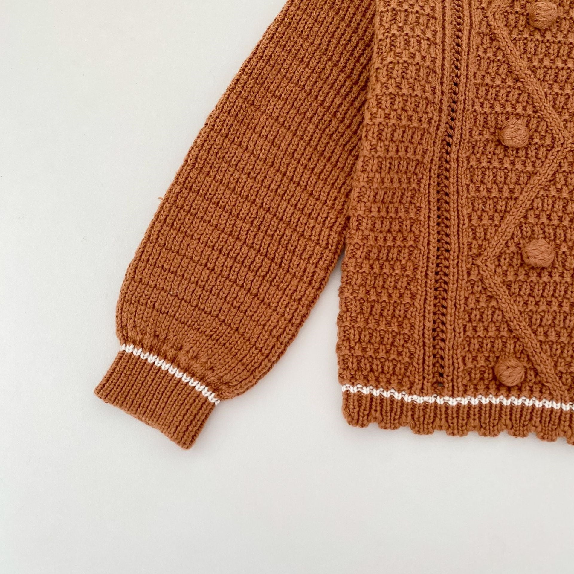 （Pre Order 2 Weeks）Girls Fall Knitted Cardigan with Pompoms