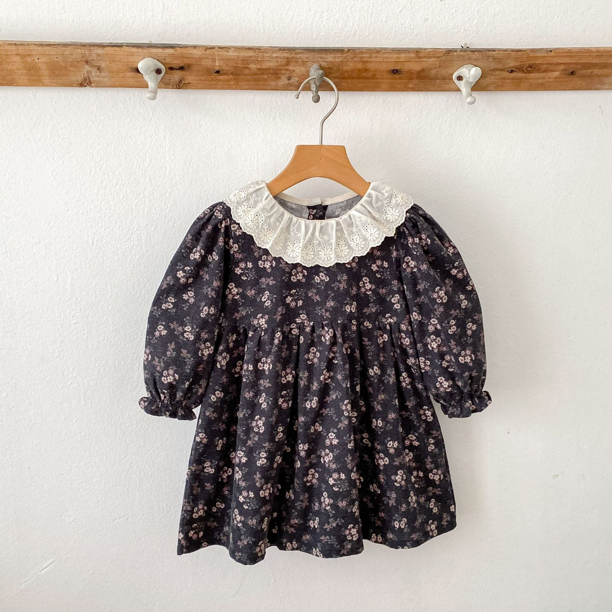 （Pre Order 2 Weeks）Sisters Fall Floral Print Lace Collar Dress&Romper