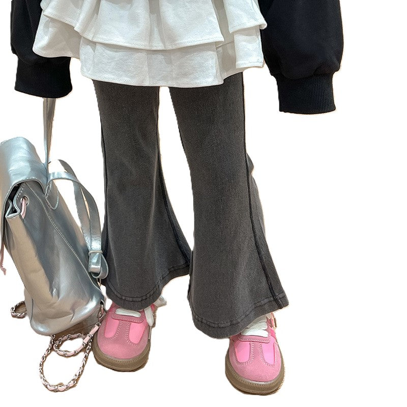 （In Production）Girls Fall&Winter Bow Applique Sweatshirt Skirt Jeans 3 pcs