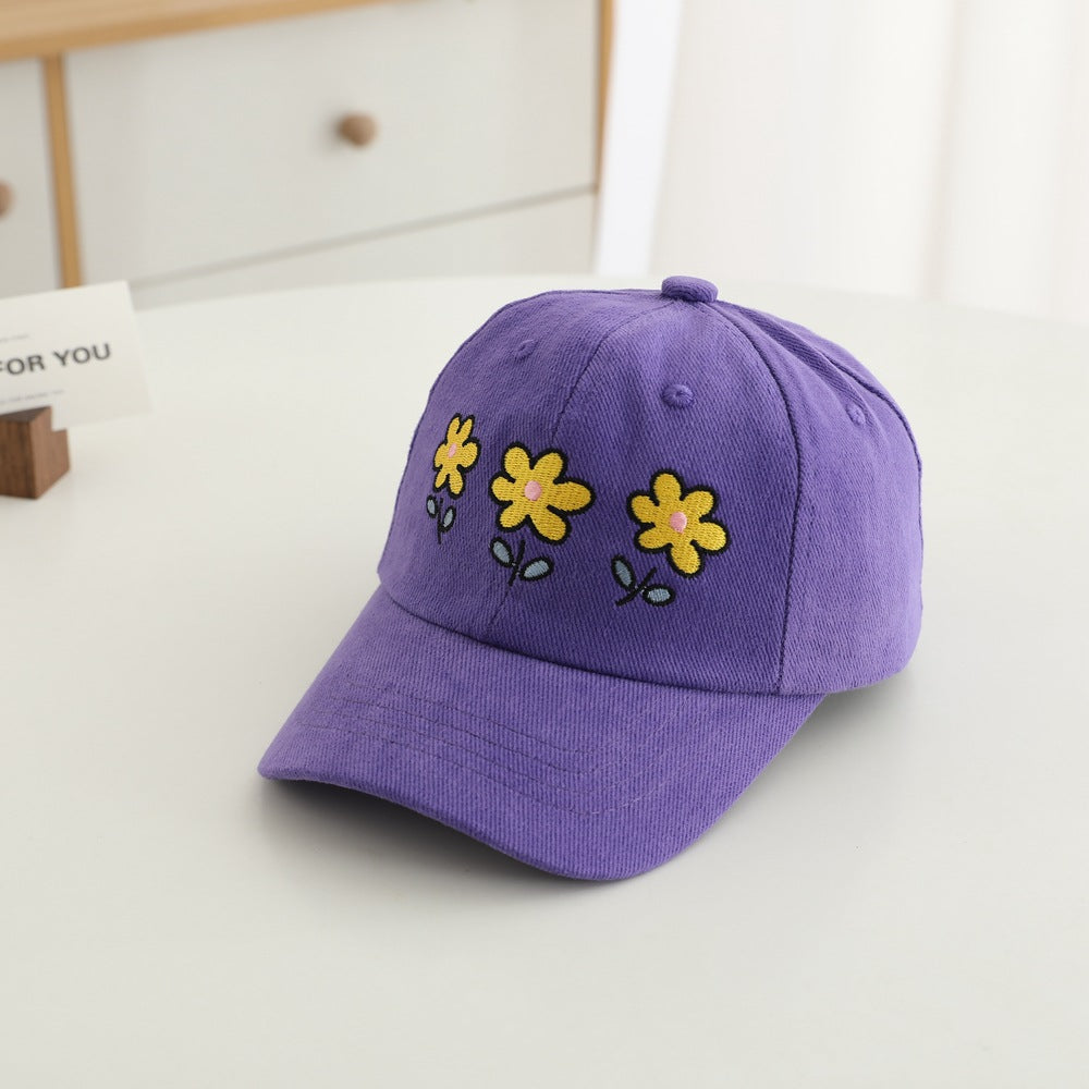 （Pre Order）Girls Spring&Summer Floral Embroidery Baseball Cap
