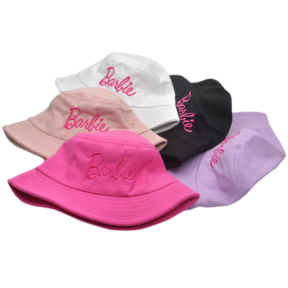 （Pre Order）Girls Cute Embroidery Fisherman Hat-Multicolor