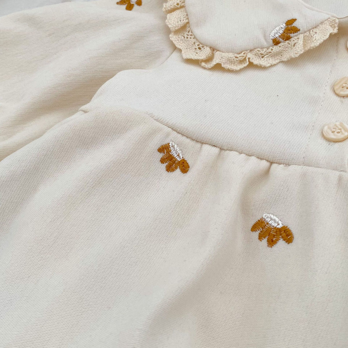（Pre Order 2 Weeks）Sisters Fall Floral Embroidery Ruffle Collar Dress&Romper