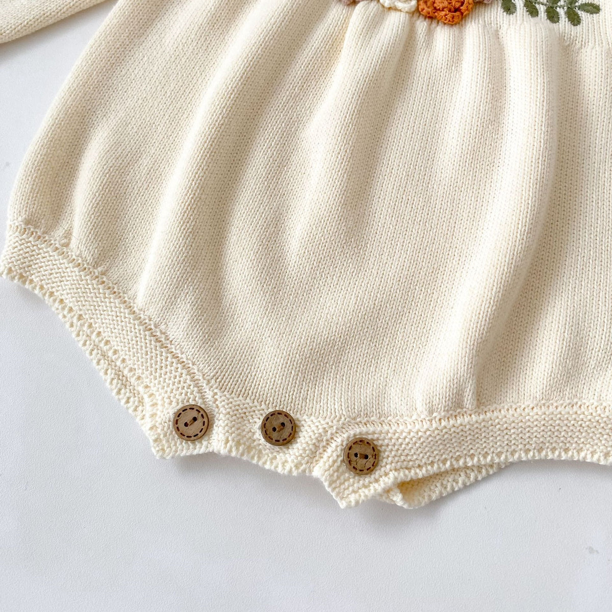 （Pre Order 2 Weeks）Toddler Girls Fall Embroidery Knitted Romper