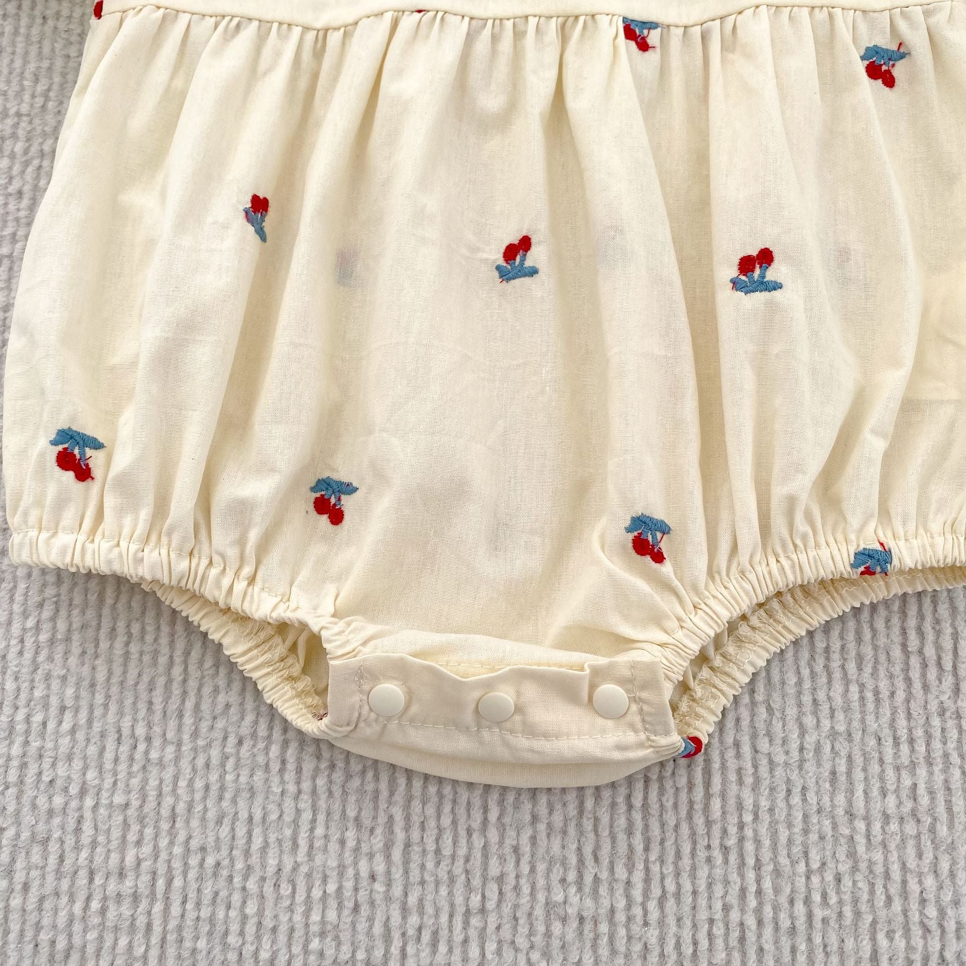 （Pre Order 2 Weeks）Sisters Cherry Embroidery Baby Collar Dress&Romper