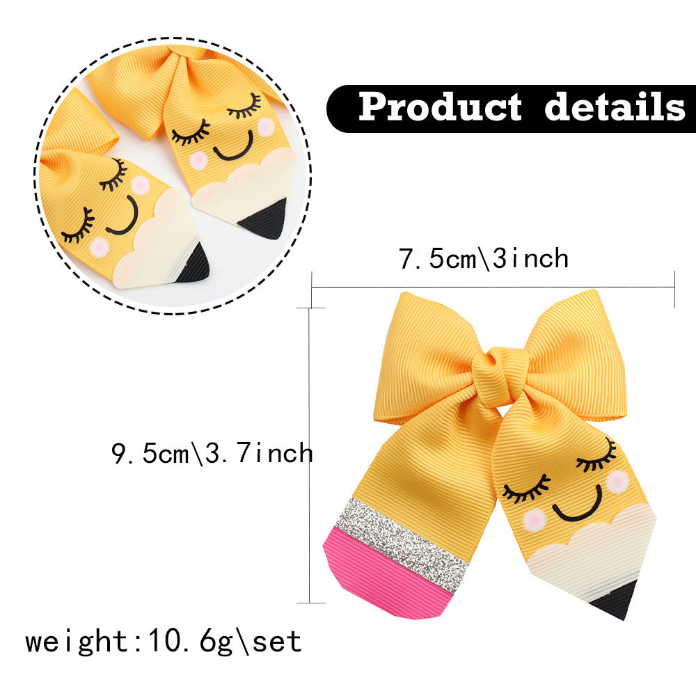 （Pre Order）Girls Back To School Bow-10 pairs in one package