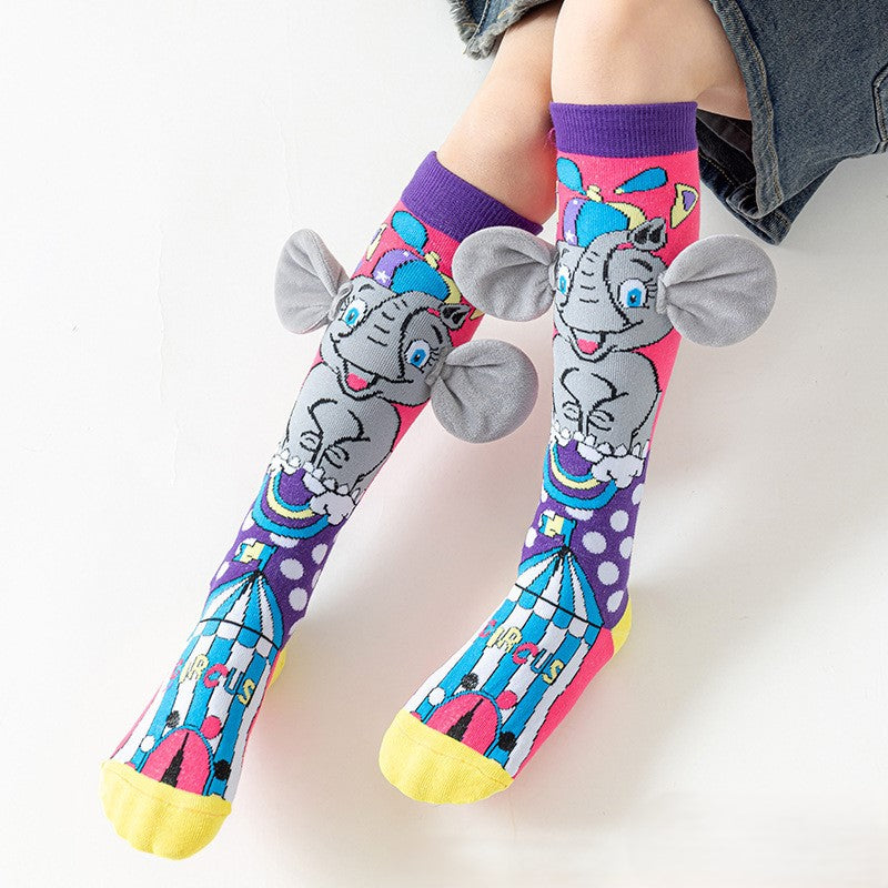 （Pre Order）Girls Cartoon Mid-calf Socks