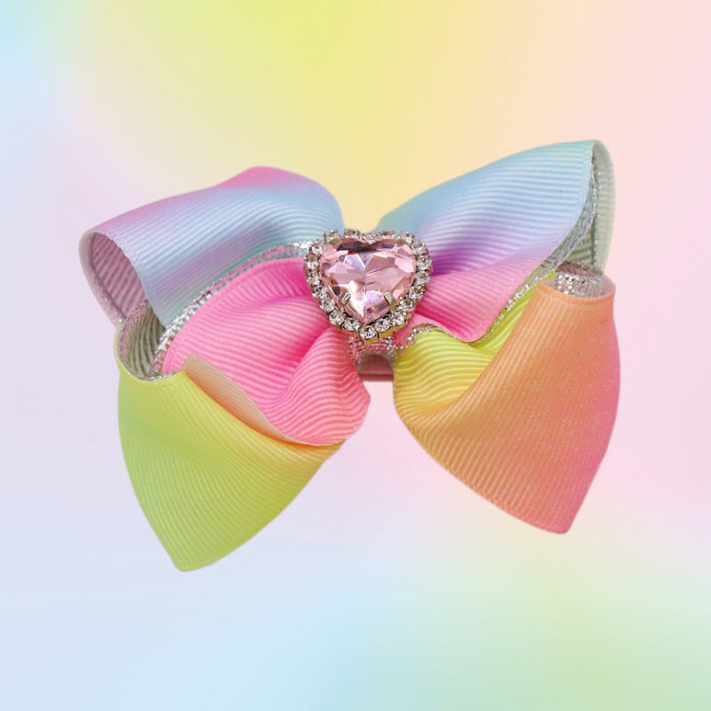 （Pre Order）Girls Spring&Summer Gemstone Bow Hair Clip
